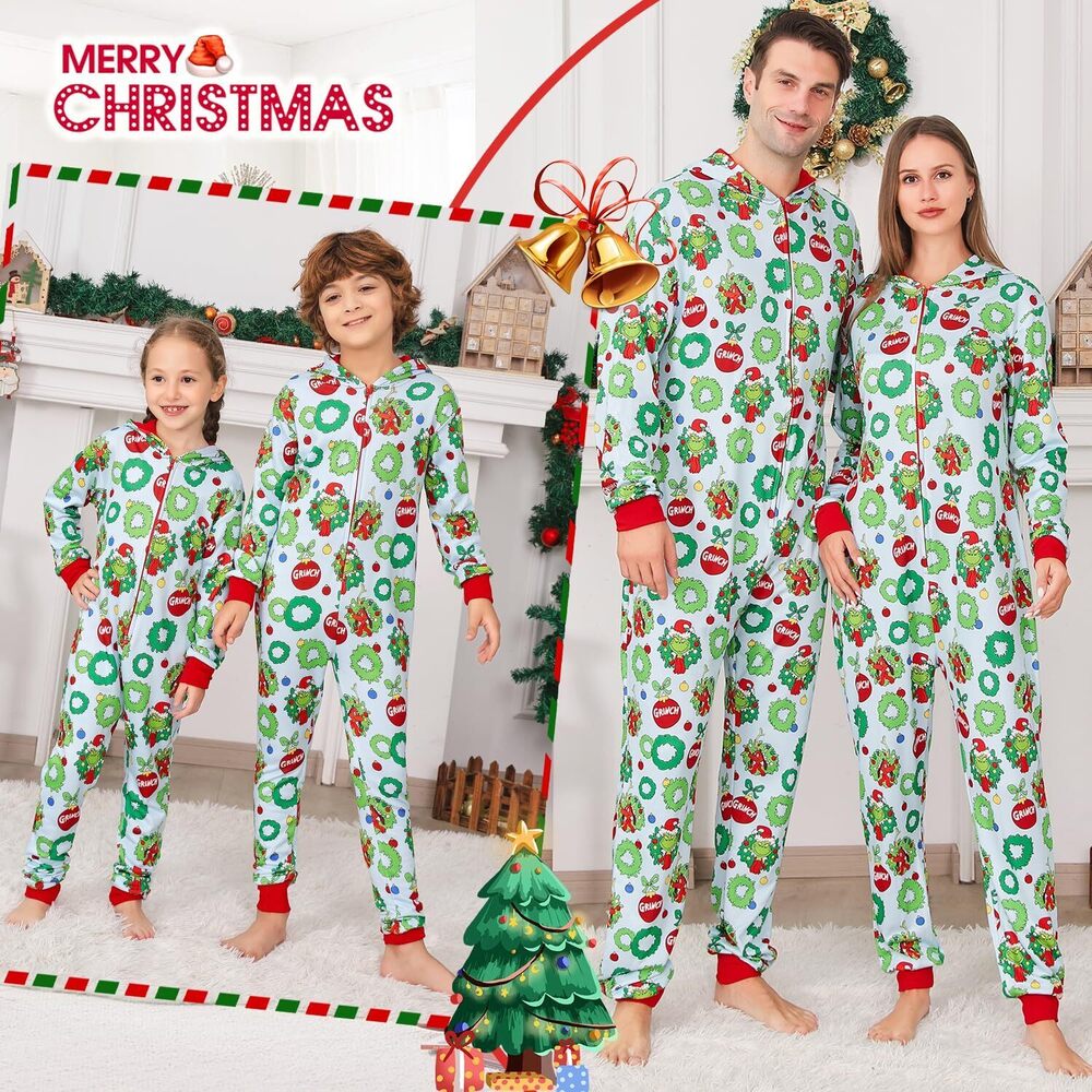 5454 Ugly Christmas Onesie Pajamas For Family, Lazy Family Matching View 5